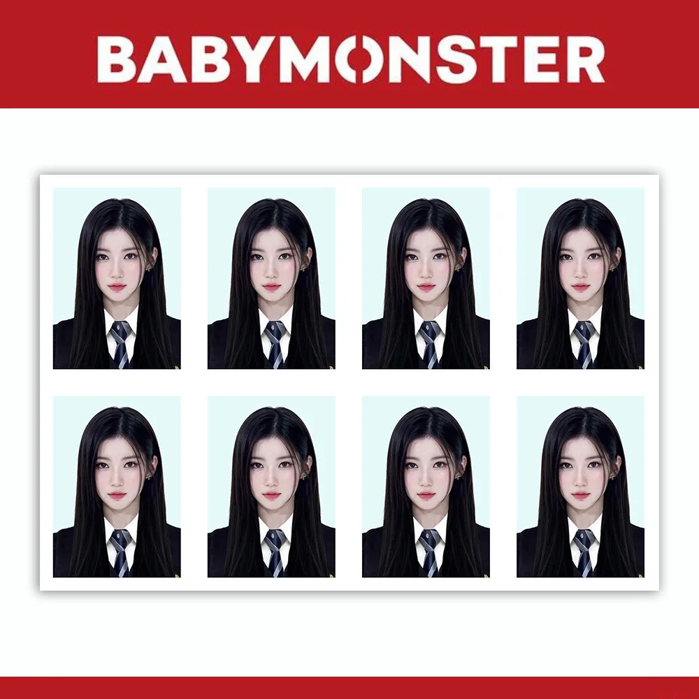 1Pc Kpop Babymonster Hd One Inch Fotokaarten Asa Ahyeon Ruka Chiquita Zwart Pak Cv Paspoort Foto Fans Collectie Geschenken