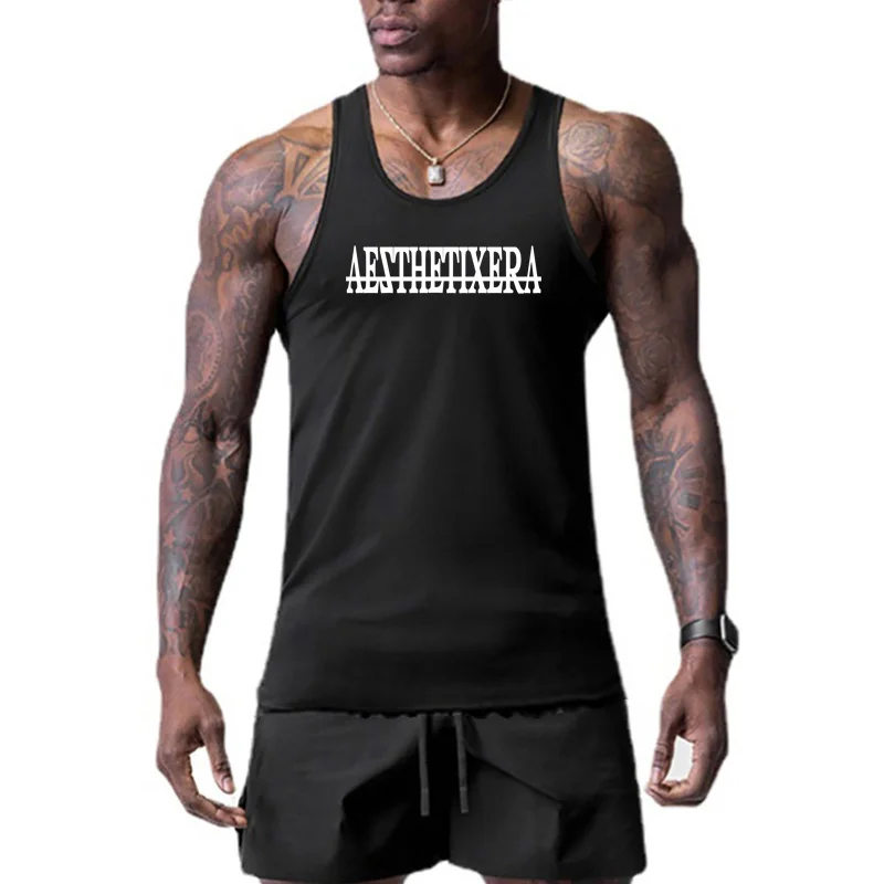 Mens Brand Cool Muscle Casual Quick Dry Tank Top Fitness Workout Gym Mesh Vest Slim Fit Running Undershirt Sleeveless Singlets