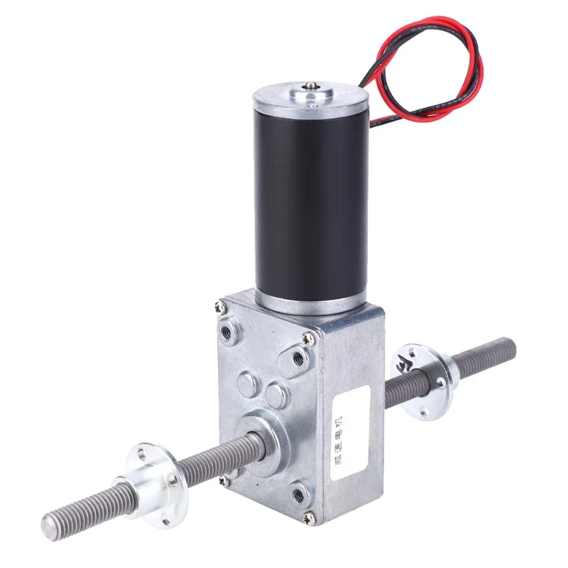 Worm Gear Motor Right And Left Hand Coaxial M8 Shaft 2480 Motor With FlangeSpeed Reduction Rate 31