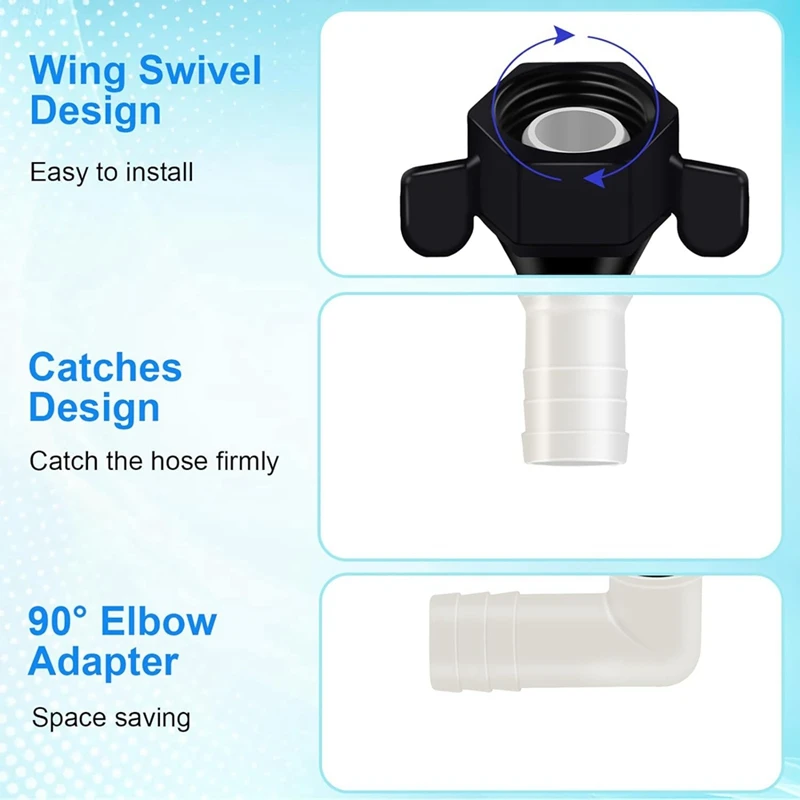 AB15-4Pack 1/2 Inch X 14 NPT X 1/2 Inch Barb Elbow And Straight Swivel Adapter RV Water Pump , Female Threaded Pex Fittings