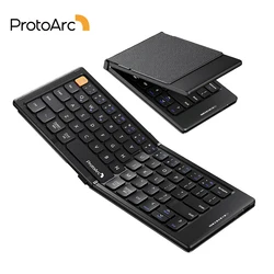 ProtoArc XK04 Foldable Compact Keyboard Portable Folding Bluetooth Wireless Travel Keyboards for iPad iPhone Tablet Laptop