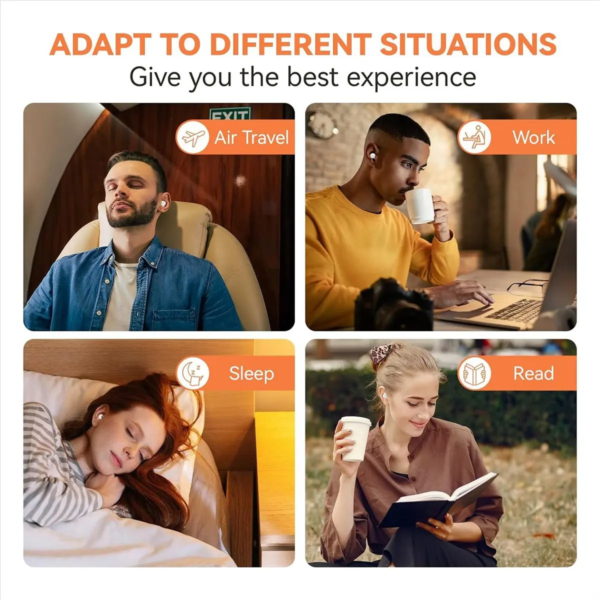 سماعات أذن للنوم، سماعات أذن بلوتوث لاسلكية صغيرة للنوم، سماعات رأس لاسلكية لحجب الضوضاء - أبيض - A22U #4