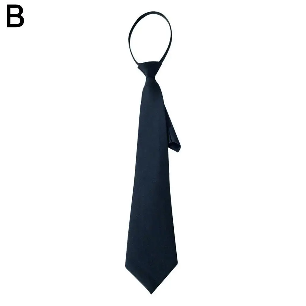 Cravates unisexes noires simples à clipser, cravates de sécurité pour uniforme, chemise, costume, cr