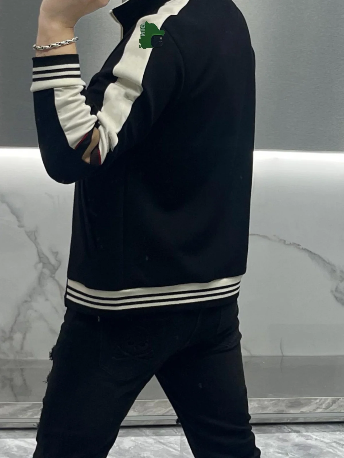 

Casual Men's Jaet Comfortable Splice Faionable Spring Autumn Winter Outerwear Youth Sle Windproof Polyester Fabric