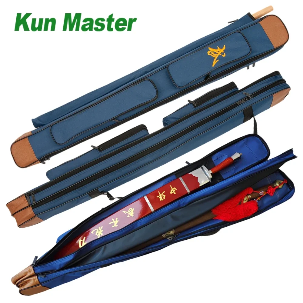 1.1 Meter Sword Bag Packed 2 Sword Waterproof Bag For Stick Knife Katana Kendo Holder Carry Case Tai Chi Bag Shoulder Bag Blue