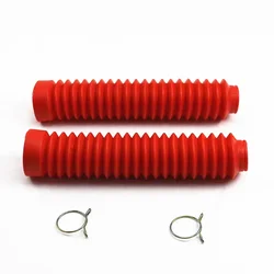 30mm Front Fork Motorbike Red Rubber Boot Universal Dust Jacket Cover Dirt Bike