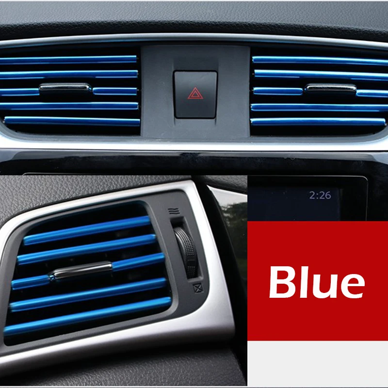 car Air Outlet Trim Strip Vent Grille Interior for Peugeot 307 206 Jeep ford Focus 2 3 VW Polo Golf 4 5 7 Touran T5 T4