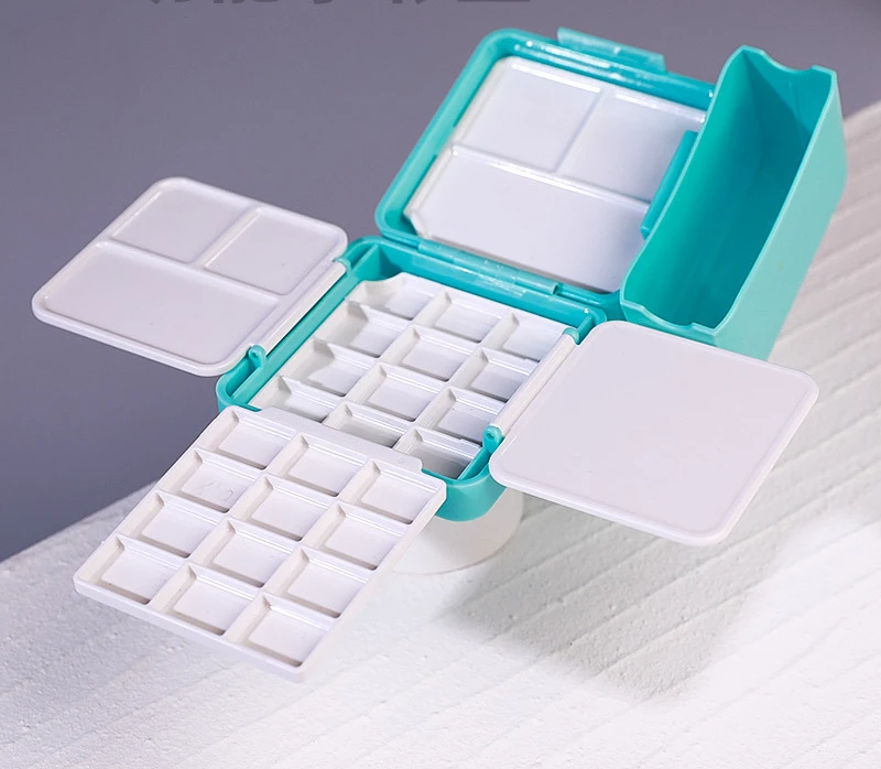 

24 Grid Multifunctional Watercolor Paint Box Mini Portable Sketching Travel Pigment Packaging Box Used for Watercolor Pigments