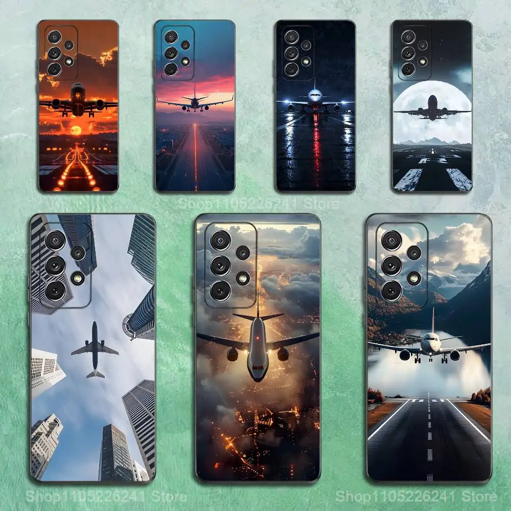 

Aviation Airplane Art Phone For Samsung S25,S10,S20,S10,S21,S9,S24,S23,Ultra,FE,Plus,Lite,Soft Silicone Black Cover