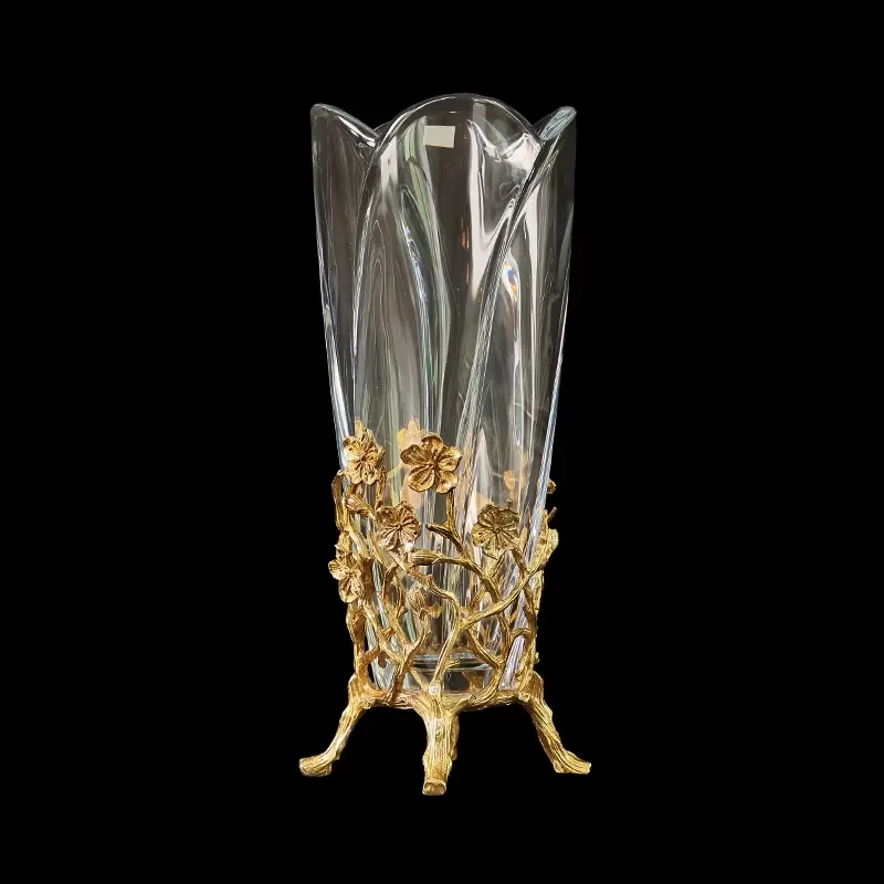 Modern Minimalist Gold Branch Vase Nordic Style Glass Flower Holder Creative Desktop Decor for Dining Table Wedding Home