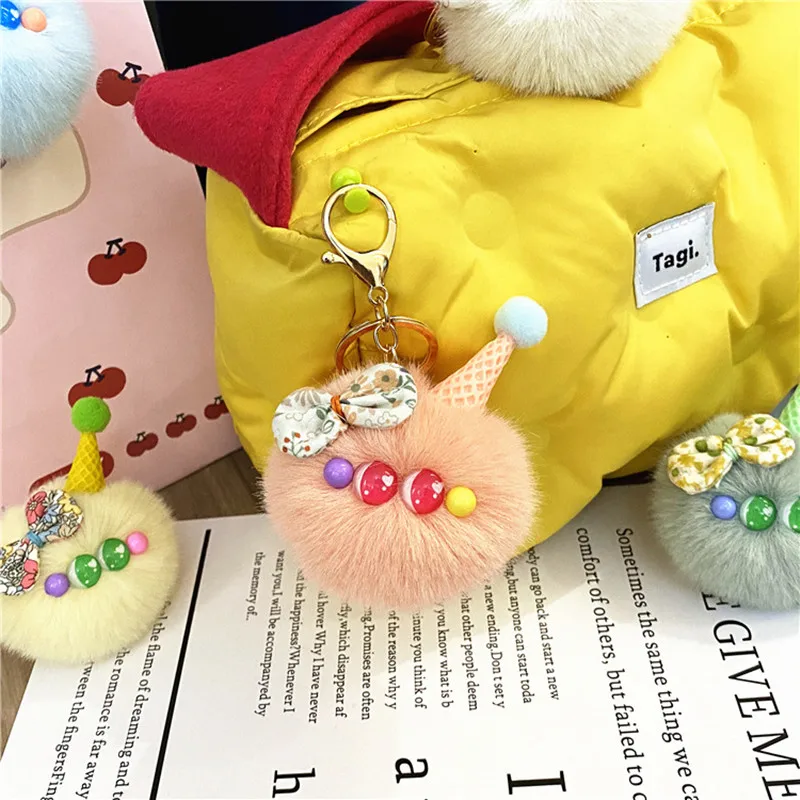 2023 Lovely Benben Ice Cream Pendant Cartoon Plush Dolls Hang Baby Doll Accessories New Year Gift Bag