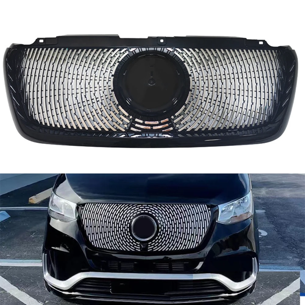 Front Racing Facelift Upper Bumper Mesh Grill Bar Vent Radiator Cover For Mercedes-Benz Sprinter Van W907 2018-2024