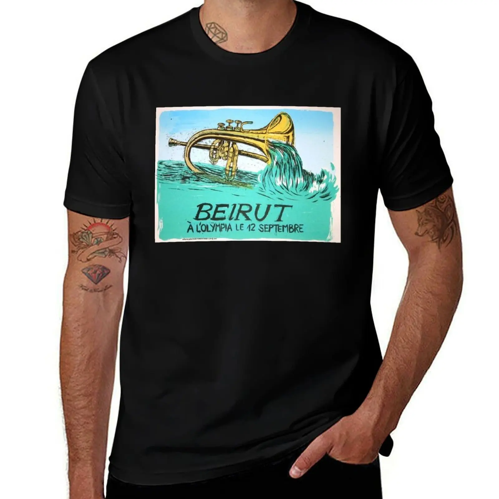 Beirut band poster T-Shirt Simple Line Art Print Tee