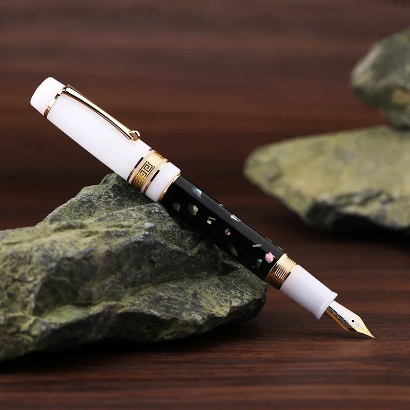 New MAJOHN Last Craftsman M400 Pen Fritillaria Resin Office Student Gift Small Fresh Writing Practice Booklet Pen 6 Point