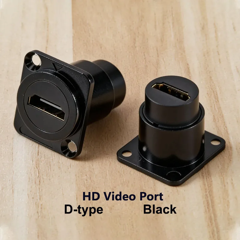1PC Panel Mount Connector D-Type Circular Metal Module USB2.0/3.0 Type-C HD Video Port CAT6 RJ45 Jack Socket Electronic Adapter view 4