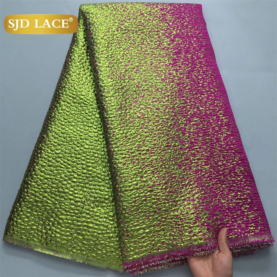 

SJD LACE African Brocade Lace Fabrics 2025 High Quality Nigerian Jacquard French Damask Lace For Sewing Women Party Dresses 4152