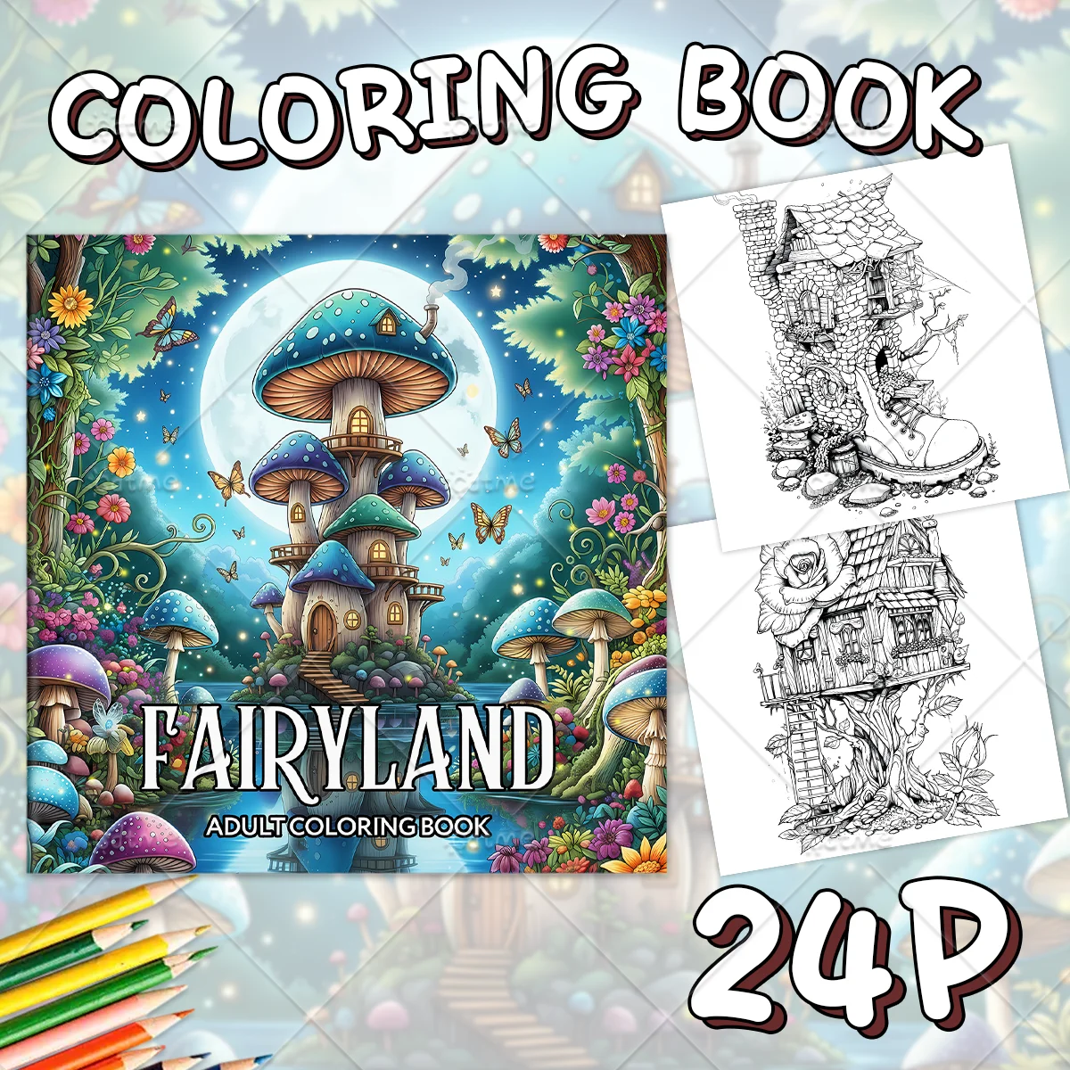 FAIRYLAND Coloring Book for Adult Featuring Cute Cozy Daily Activities for Relaxation (Cozy Spaces Coloring)