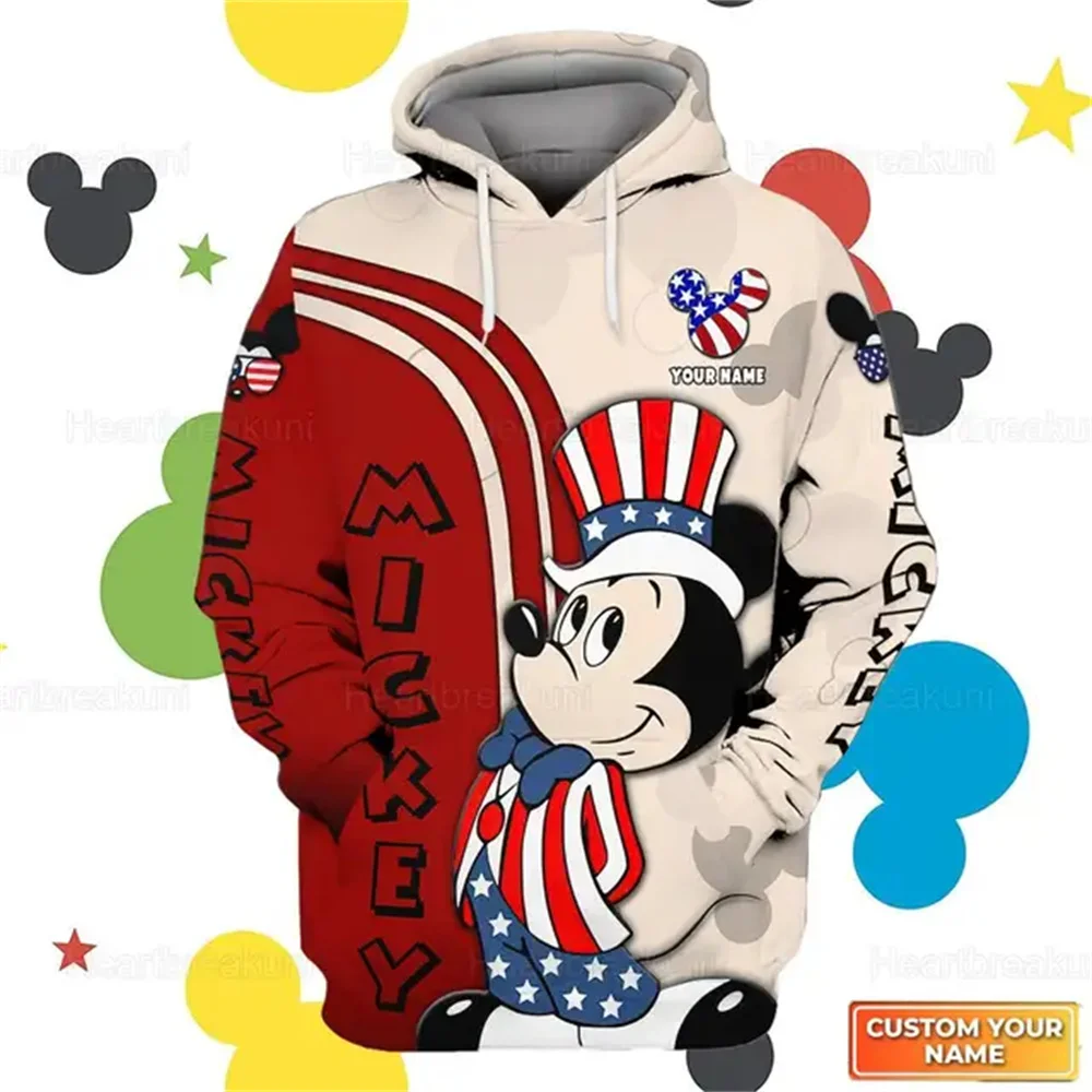 

MINISO Boys and Girls Hoodies Mickey Mouse Men's Hoodies 3D Printing Oversized Pullovers Disney Men's Hoodies New Men's Clothing