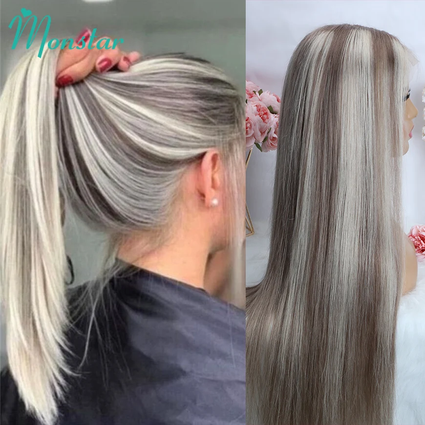 Ash Blonde Wig Highlight 13x6 Hd Lace Frontal Wigs Straight Vietnamese Raw Hair Wig 613 Blonde Colored Human Hair Wigs For Women