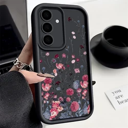 Red Flower Case For Samsung Galaxy S24 S26 S23 Ultra S22 S21 FE S25 Edge A16 A56 A17 A37 A57 A14 A34 A54 A15 A25 A35 A55 5G Capa