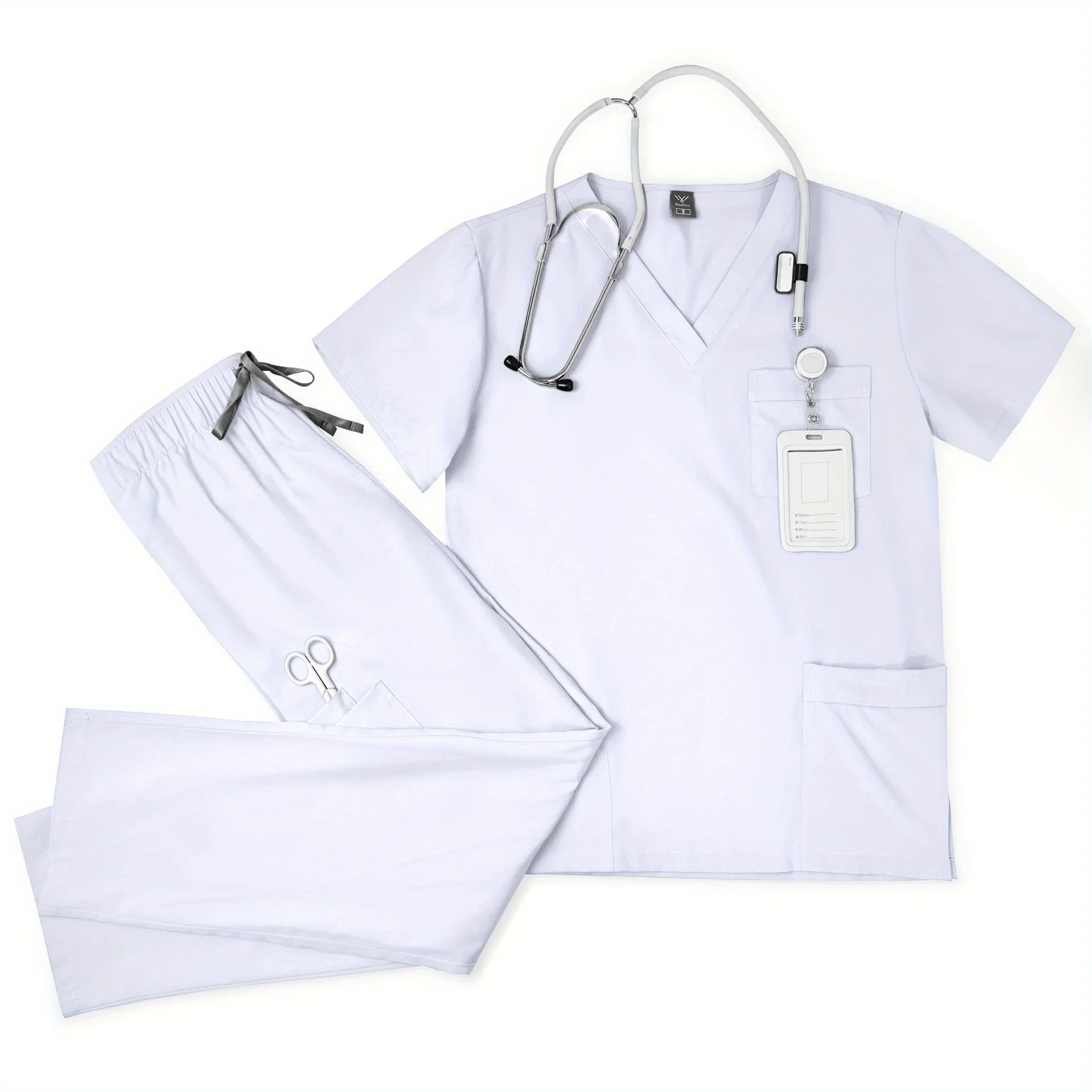 Women's Beauty Salon Work Clothes Brush Clothes Set Hand Washing Clothes Short-sleeved Doctor Elastic Matte Set