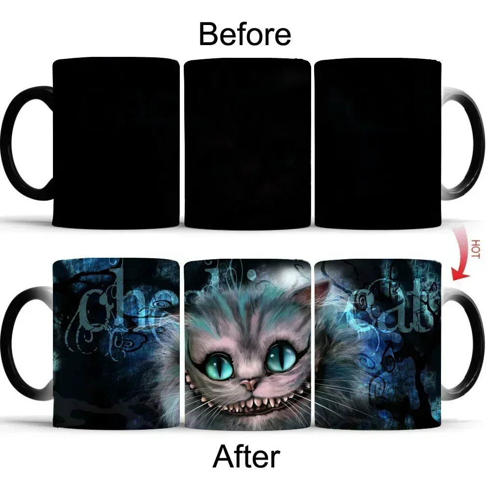 

Cheshire Cat Ceramic Color Changing Mug Anime Peripheral Couple Funny Coffee Mug Give Christmas Birthday Gift