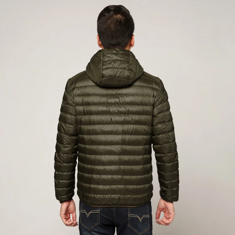 Chaqueta de plumón ultraligera para hombre, abrigo transpirable resistente al agua y al viento, talla grande, para todas las estaciones