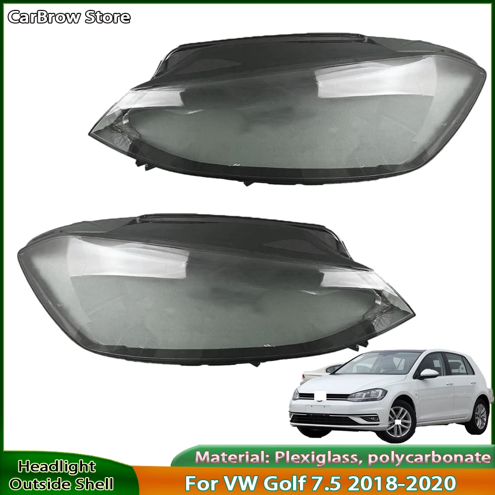 

Headlight Lens Cover Transparent Lamp Shade For Volkswagen VW Golf 7.5 MK7.5 2018-2020 Headlamp Reflector Bulb Shell Lampshade
