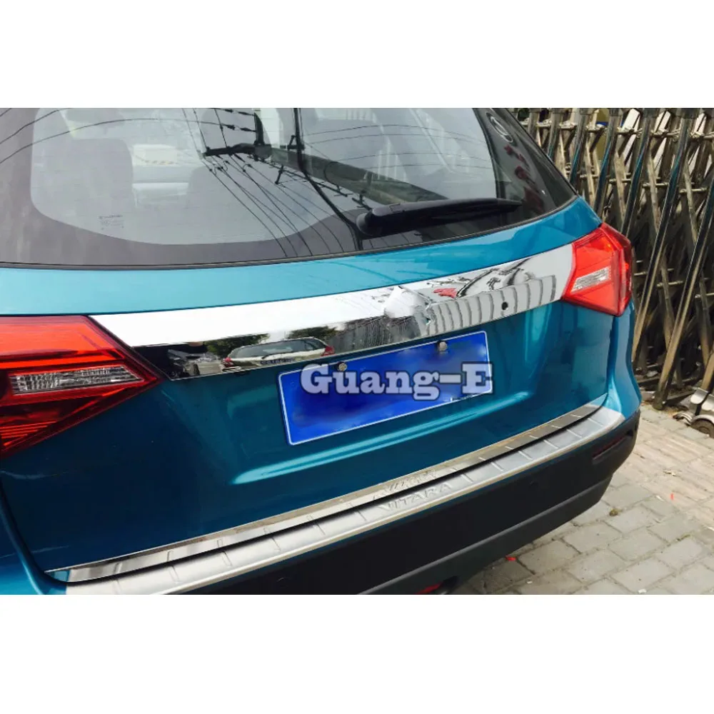 For Suzuki Vitara 2016 2017 2018 2019 2020 Body ABS Chrome Rear License Plate Door Bottom Tailgate Frame Plate Trim Lamp Trunk