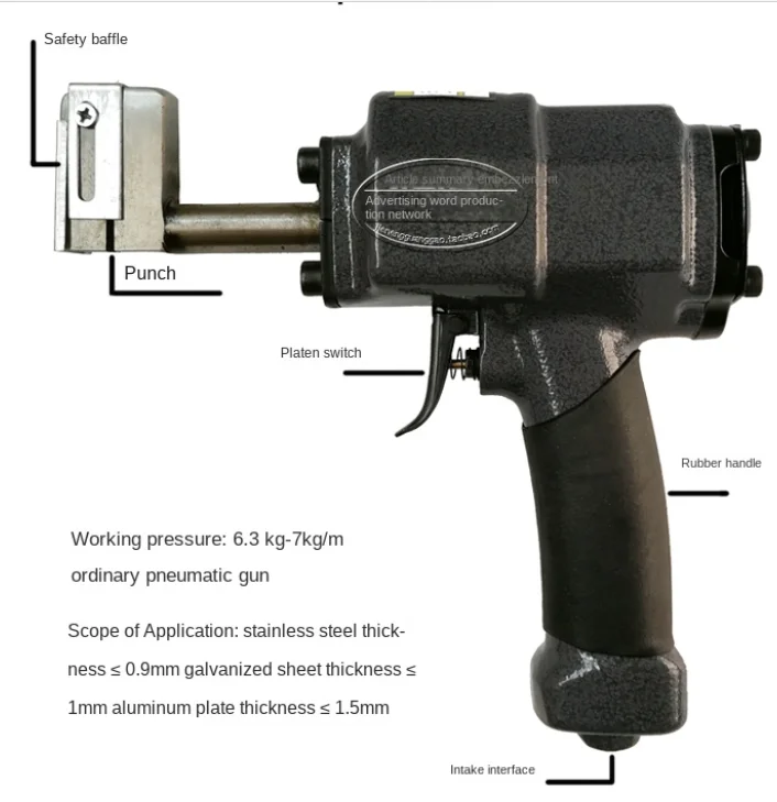 Pistol tinju pneumatik kata iklan logam baja nirkarat kata bercahaya lubang udara alat perforasi lubang 3.2 4.2 5mm