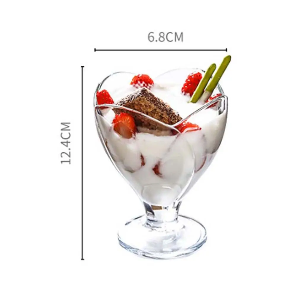 1Pcs Premium Thick Glass Ice Cream Cup Dessert Serving Bowl Juice Milk Coffee Mug Heat Resistant Dustproof for Home Hotel