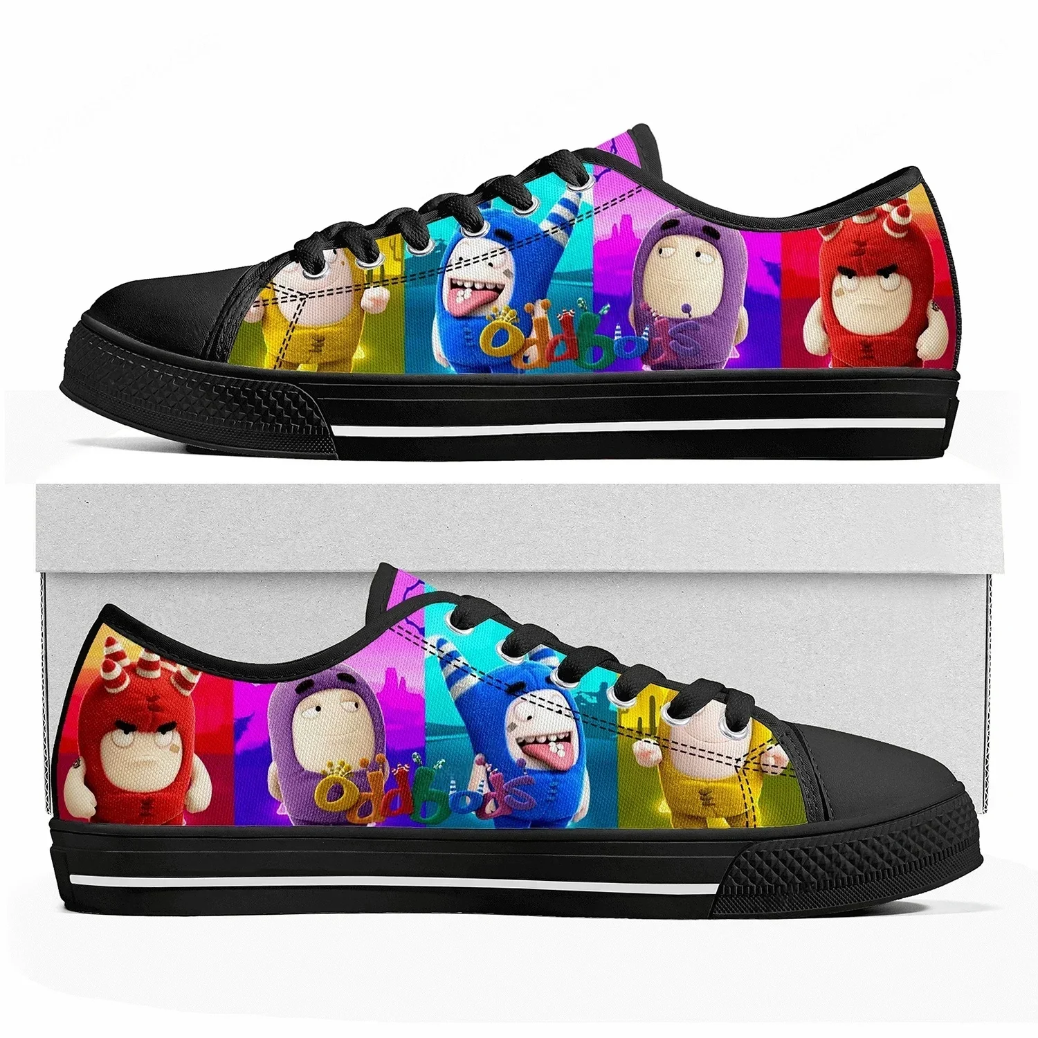 

Кеды Oddbods с низким верхом, женские и мужские, высококачественные, из канваса, повседневные, с аниме-принтом, на заказ