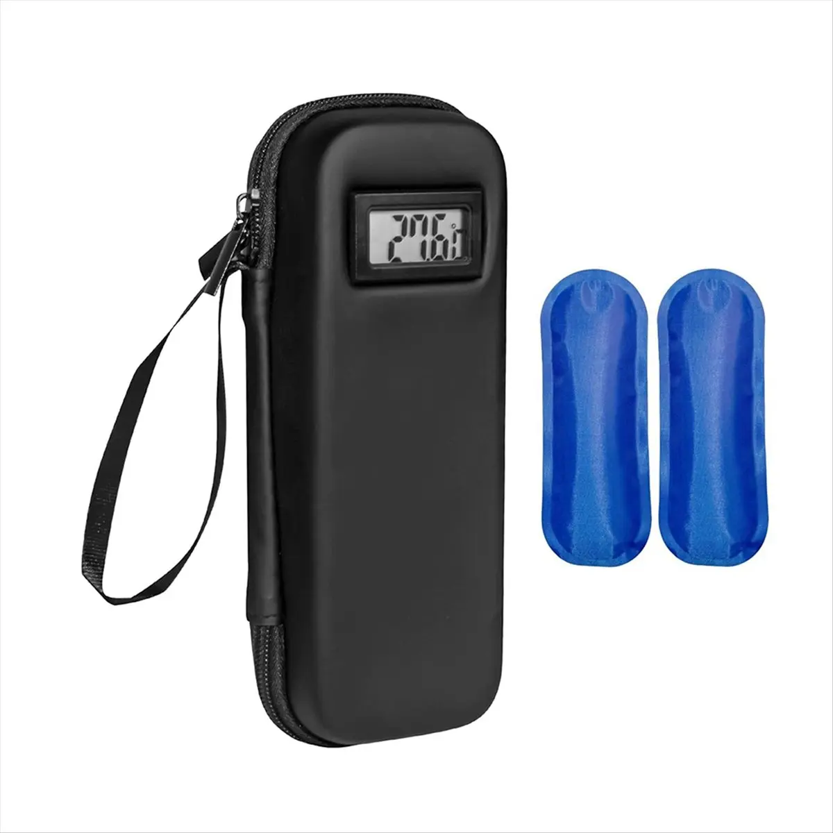 [NEW] Insulin Cooler Travel Case with Temperature Display, Diabetes Travel Case with 2 Reusable Ice Packs for Diabetes Care ℃