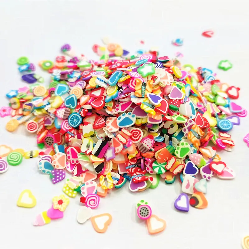 50g Fruit Flower Mix Polymer Clay Slices Sprinkles 5mm for Crafs DIY Making Nail Art Decoration Plastic Klei Mud Accessories