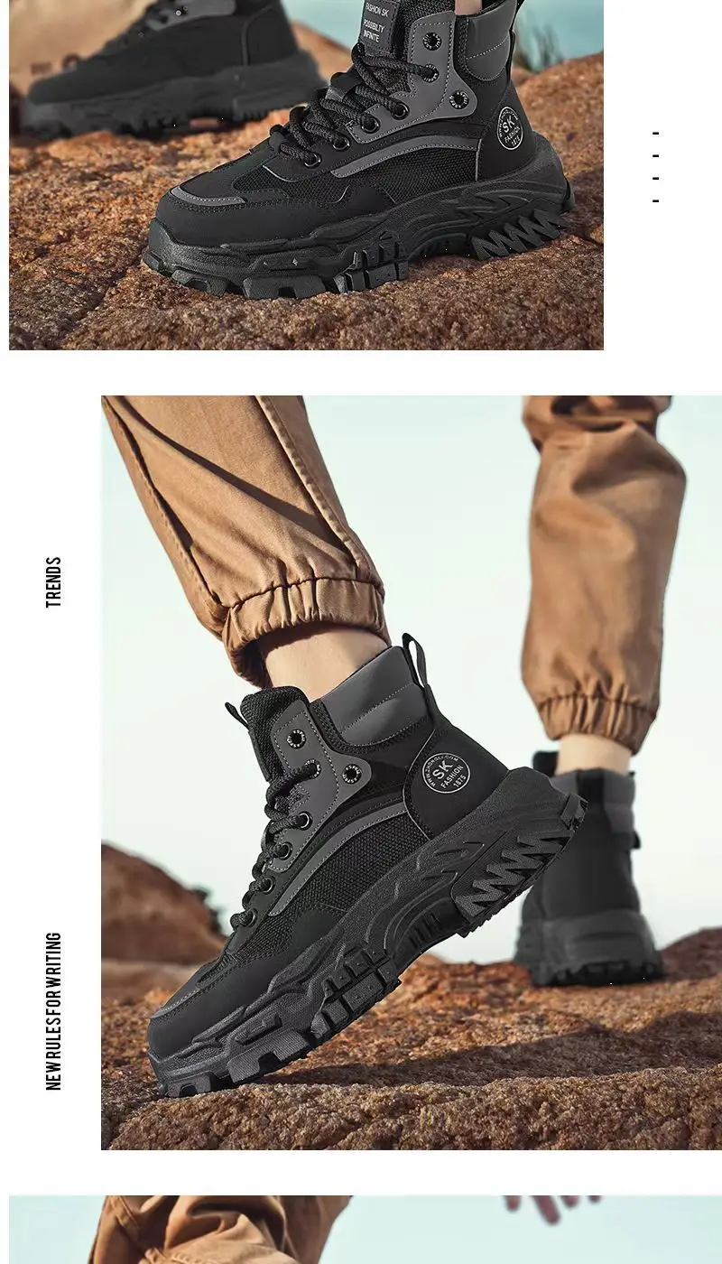 2026 Herren High-Top Arbeitsschutzschuhe Rutschfeste Verschleißfeste Frühling-Herbst Outdoor-Kletter-Arbeits-Sport-Trendstiefel – Detail 15