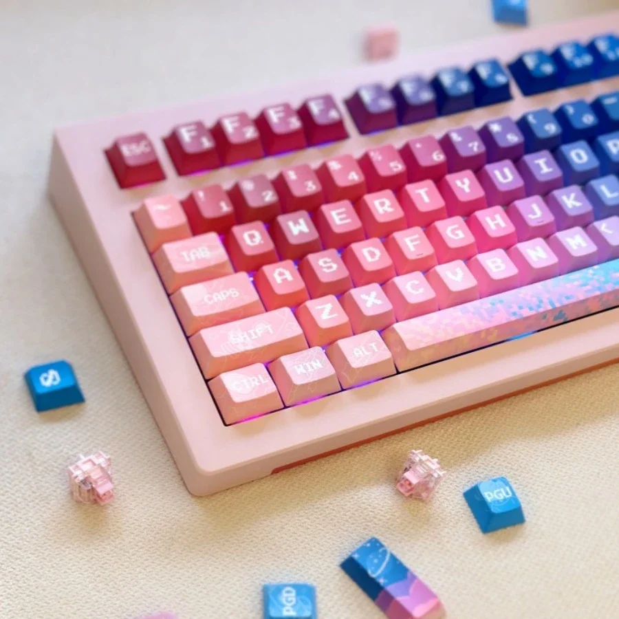 

Pixel space keycaps Original highly sublimated keycaps Full five-sided keycaps Mechanical keyboard