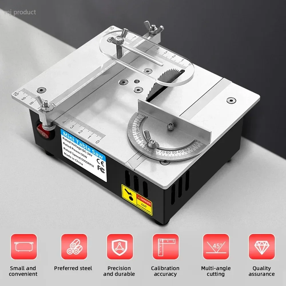 

96W Mini Bench Saw Adjustable Multifunctional Table Saw Household DIY Cutting Machine Woodworking Bench Lathe Cutter Tool