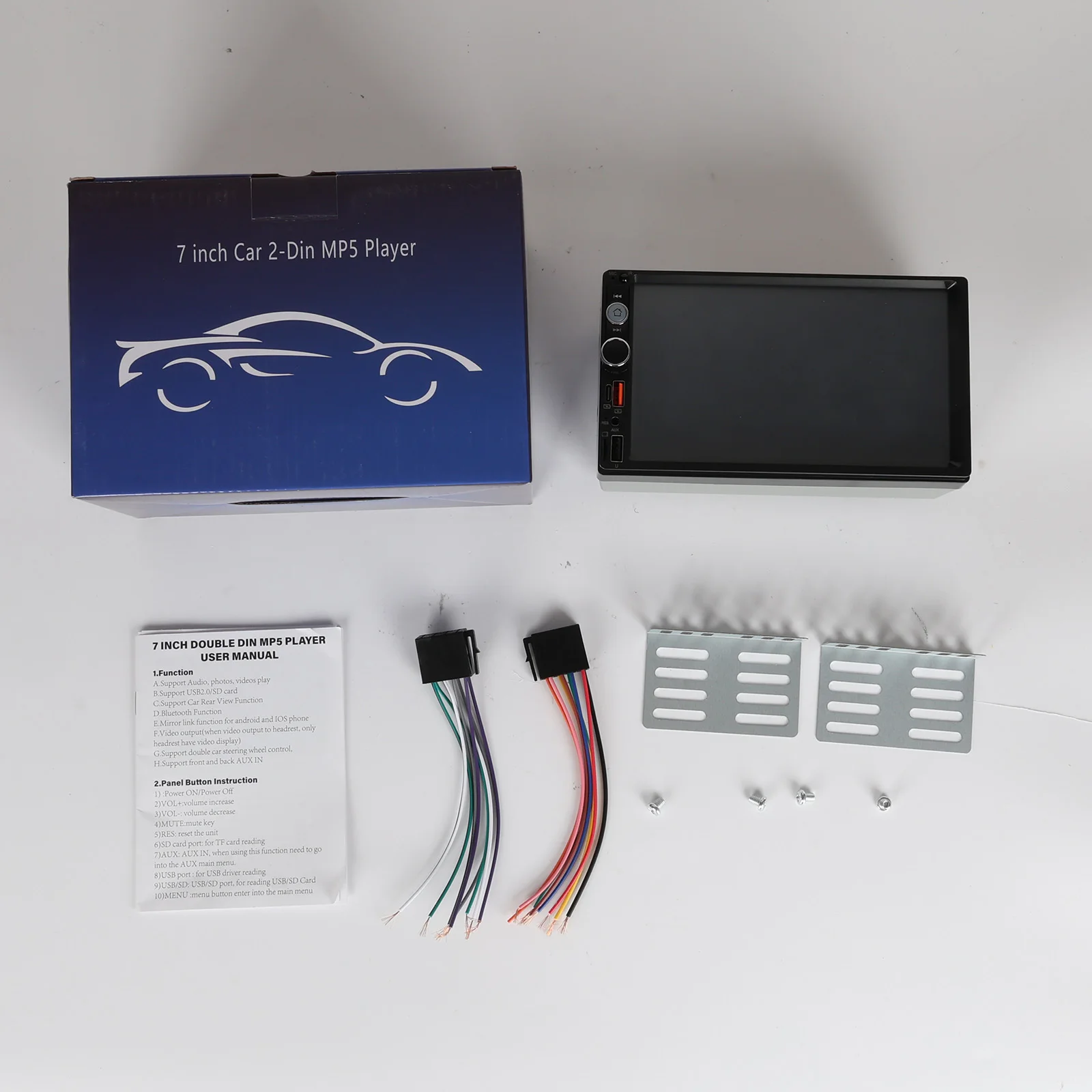 Podofo 2Din راديو السيارة Autoradio 7 "شاشة تعمل باللمس سيارة مشغل وسائط متعددة بلوتوث FM TF سيارة ستيريو مرآة ربط كاميرا الرؤية الخلفية #6