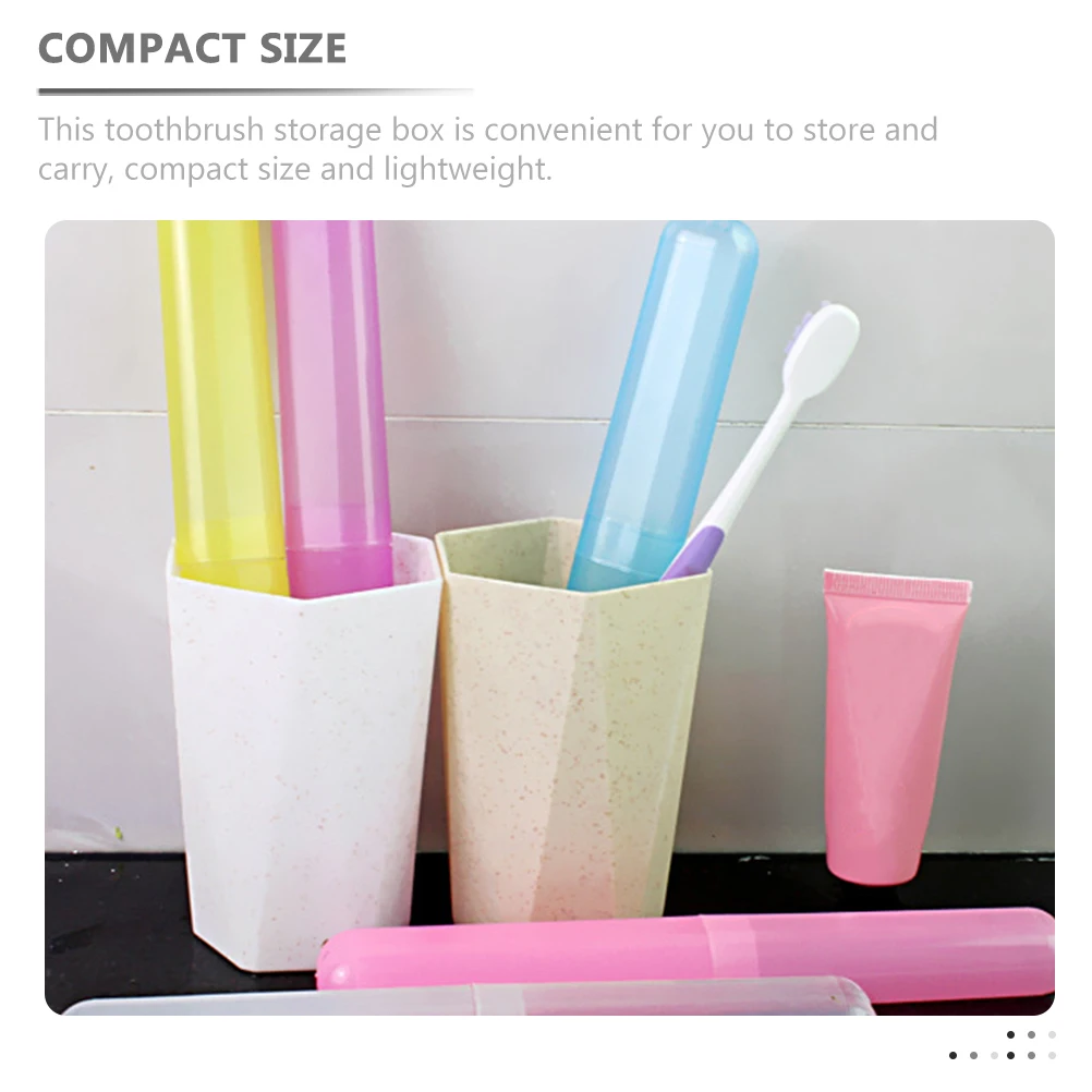 

7 Pcs Toothbrush Case Travel Holders Toothpaste Cases Storage Box Containers Plastic Portable