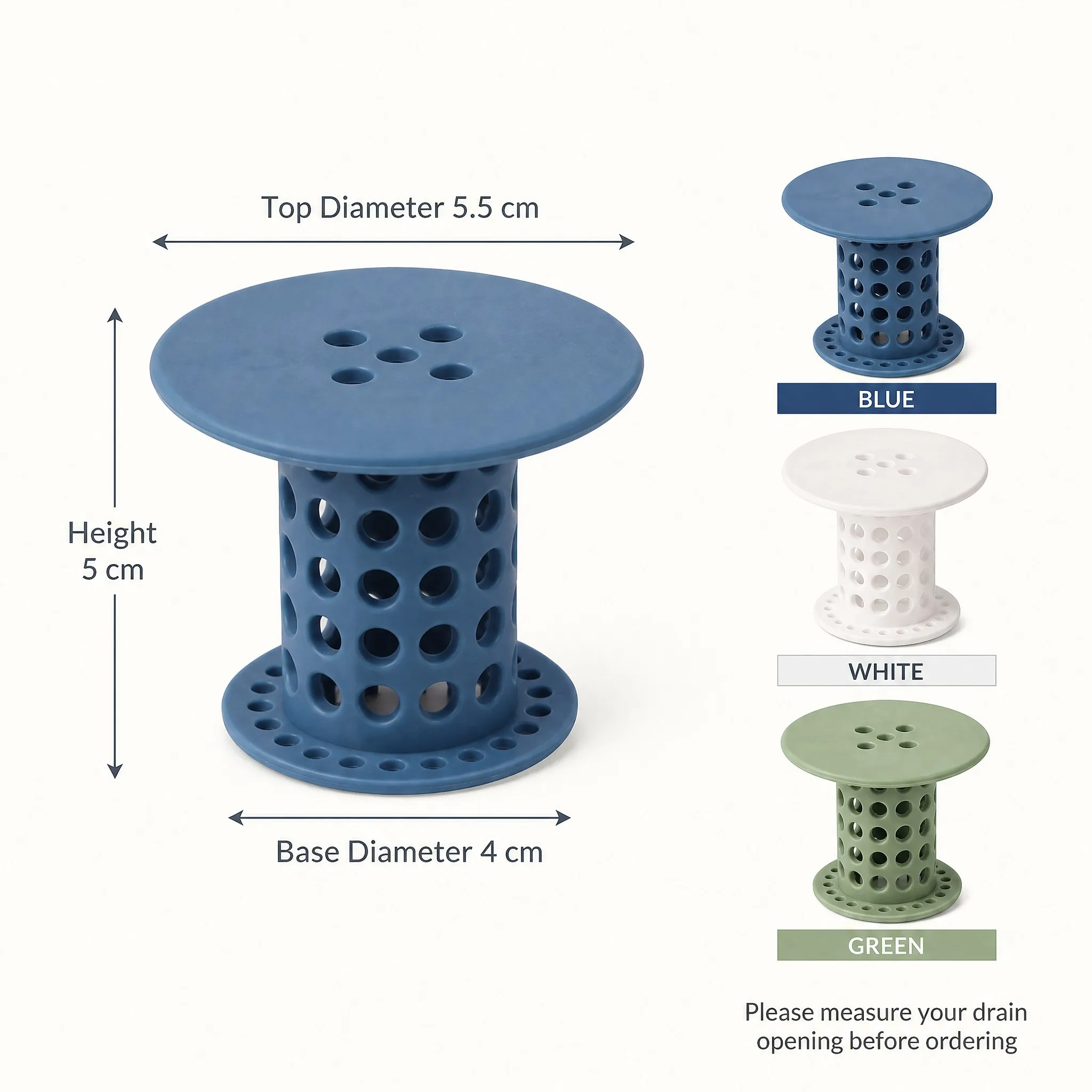 TPR Hair Catcher Floor Drain Filter Cylinder Kitchen Bathroom Drain Strainer With Handle Reusable Hair Trap Cover Debris Baskets