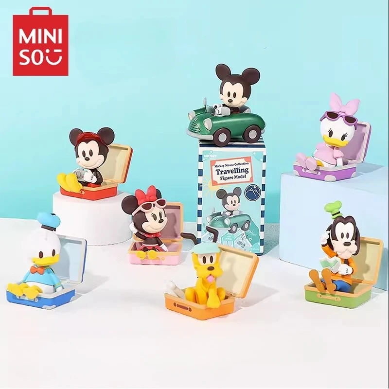 

MINISO слепая коробка Микки Маус Гуфи Дональд Дак дорожная серия украшения аниме периферийные детские игрушки Рождественский подарок