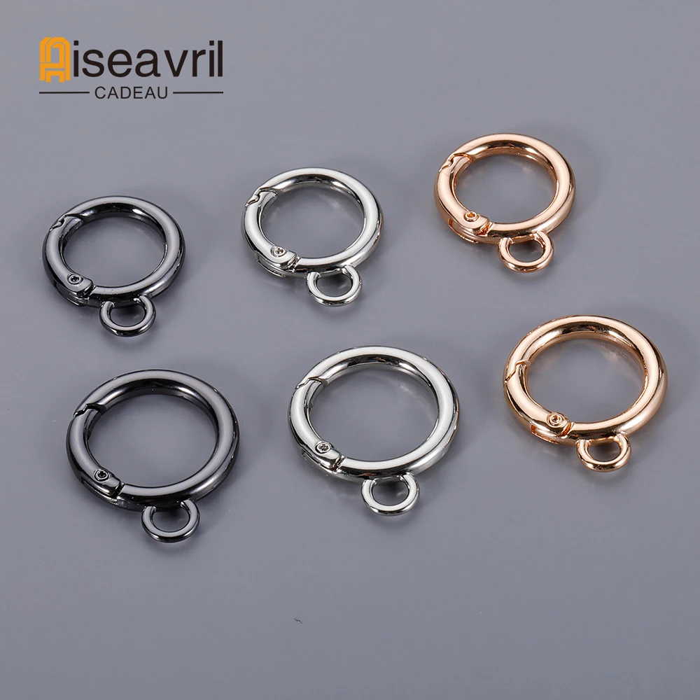 

10pcs Spring Gate Double O Ring Openable Leather Bag Belt Strap Buckle Luggage Pendant Dog Chain Snap Clasp Trigger ID 16/19mm