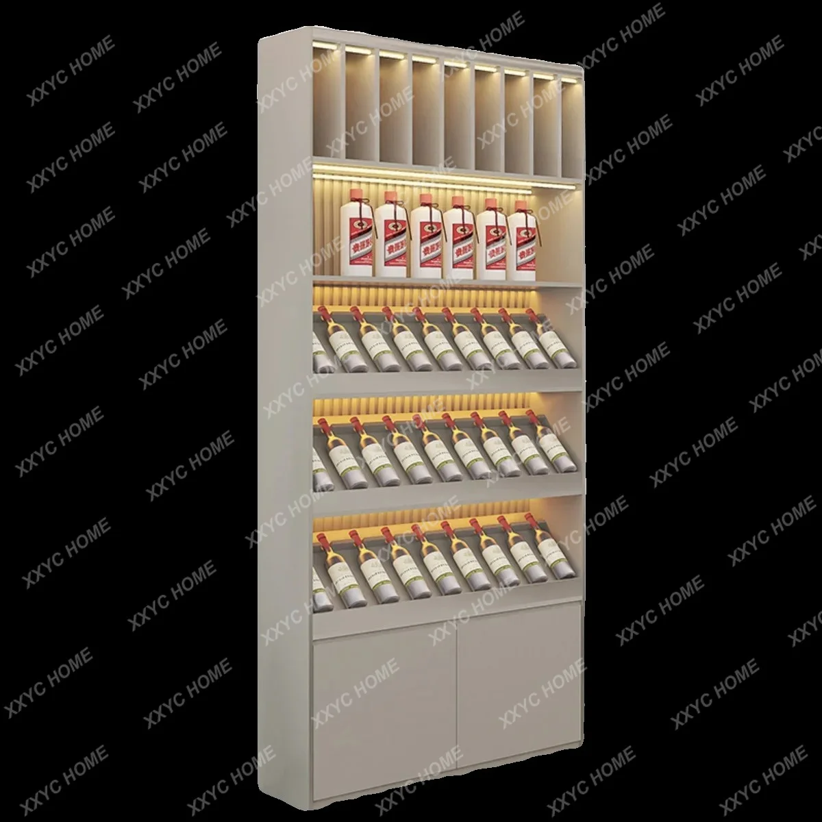 XX  Tobacco and alcohol display cabinet supermarket commercial customizable display cabinet shelves