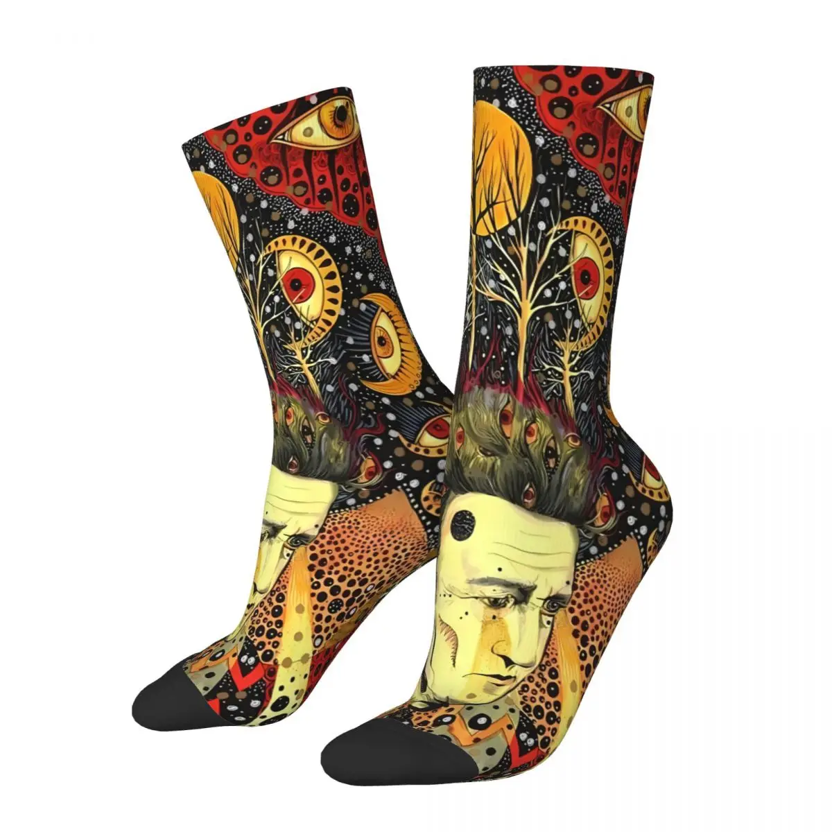 Artistic Features Sock Printed Man Polyester