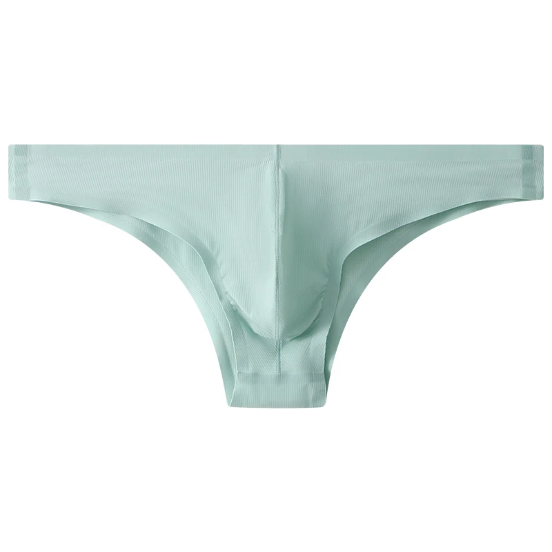 Men's Sexy Low Waist Ice Silk Underpants, Thin Transparent Traceless Bikini Briefs with Bulge Pouch, Comfy for Daily Wear