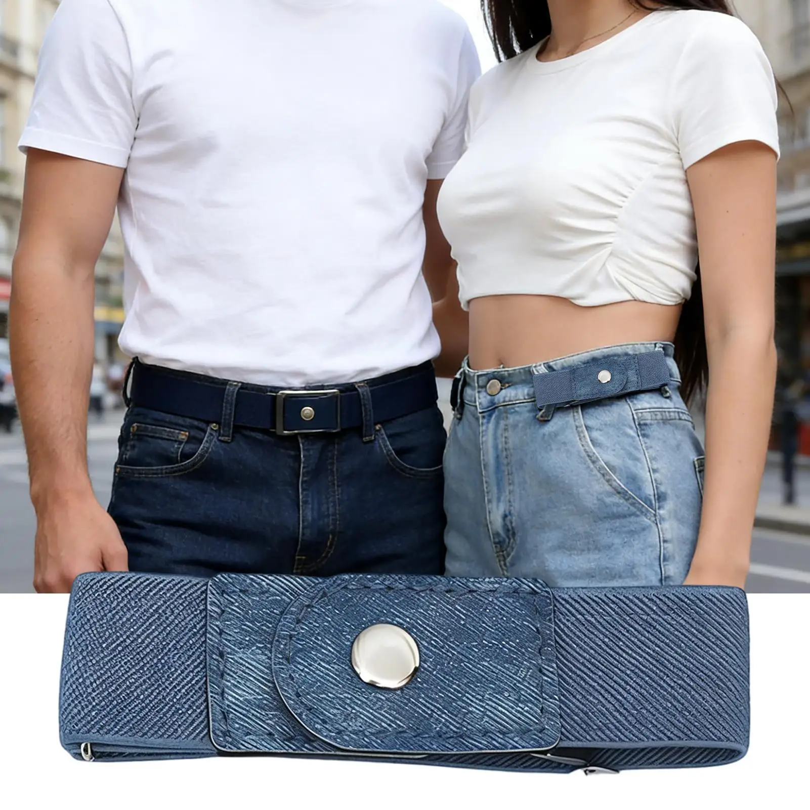 Elastischer Gürtel Ohne Schnalle Für Damen Und Herren Verstellbar_voghion.com