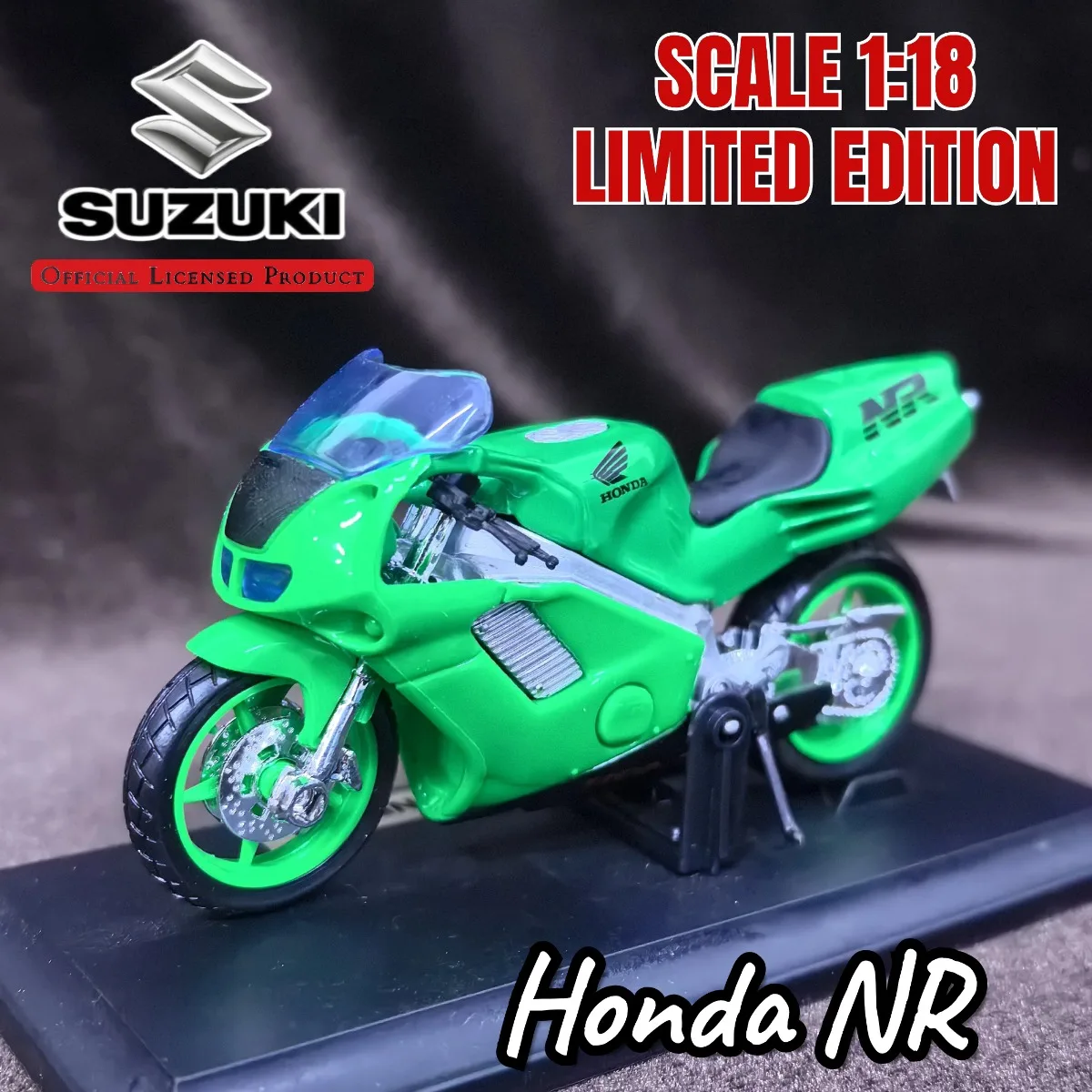 

Лимитированная модель мотоцикла Honda NR в масштабе 1:18, реплика мини-мото-автомобиля, миниатюрная фигурка, детский рождественский подарок, игрушка