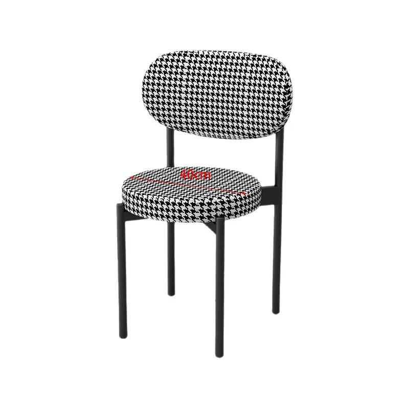 Nordic dining chair, family small apartment stackable dining room back chair, simple modern wrought iron chair