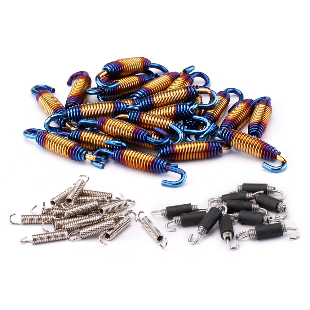 2pcs universal motorcycle exhaust pipe connecting hook front and middle section spring accessories