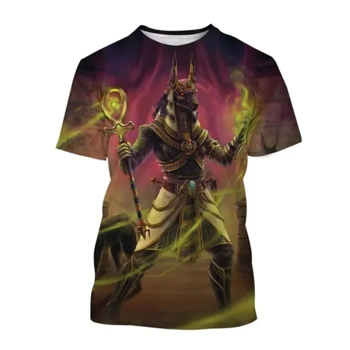 The Grim Reaper of Egypt Anubis 3D Print Men's/Women's T Shirt Fashion Short Sleeve T-Shirt Tops Oversized Streetwear Unisex Tee